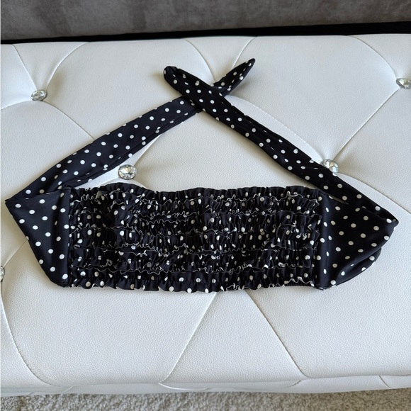 Victoria's Secret Black and White Polka Dot Bandeau Bikini Top Size Small or Med - Picture 3 of 5